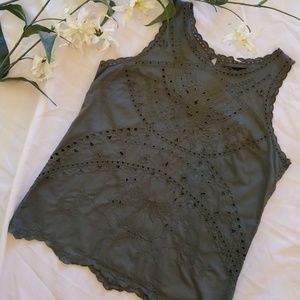 GAP Green Eyelet Top